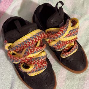 Black Sneakers with Colorful Laces